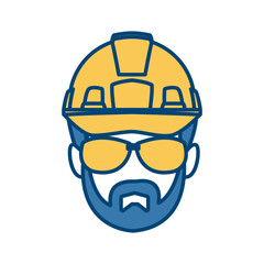 Construction worker cartoon icon vector illustration graphic design