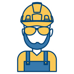 Fototapeta premium Construction worker cartoon icon vector illustration graphic design
