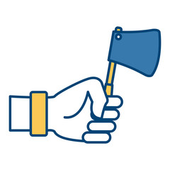 Hand holding axe icon vector illustration graphic design