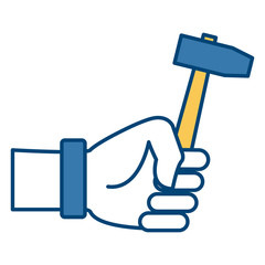 Hand holding mallet icon vector illustration graphic design