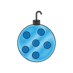 decorative christmas ball icon over white background vector illustration