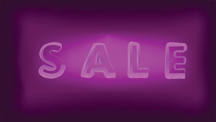 Text sale. purple background. vector illustration