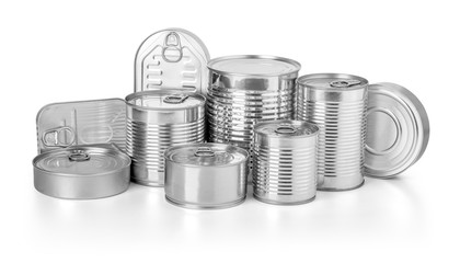 metal cans isolated