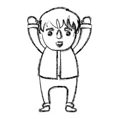 cartoon man with winter clothes icon over white background vector illustration