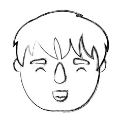 Fototapeta premium cartoon man face icon over white background vector illustration