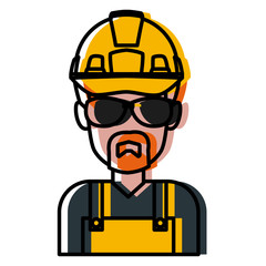 Construction worker cartoon icon vector illustration graphic design