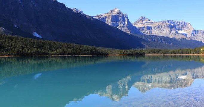 Vermillion Lakes and mountains near Banff, Canada 4K
