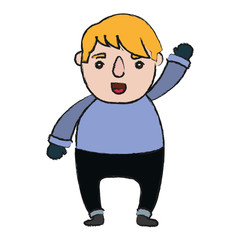 cartoon man with winter clothes icon over white background vector illustration
