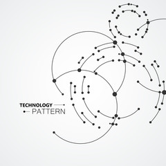 Vector points connecting circles background. Geometric abstraction design with lines and points