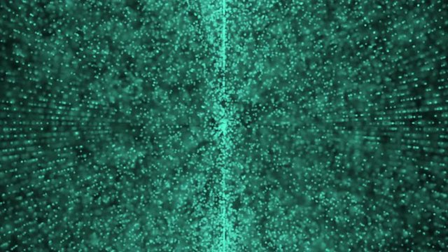 points fly to the center and in the sides. cinematic background. seamless loop.