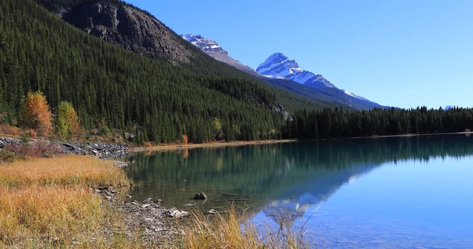 Mountains and Vermillion Lakes near Banff, Canada 4K