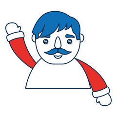 cartoon man with winter clothes icon over white background vector illustration