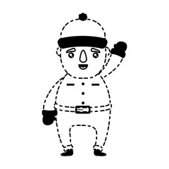 cartoon man with winter clothes icon over white background vector illustration