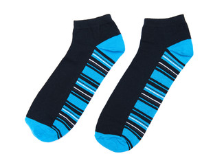 Striped socks isolated on the white background