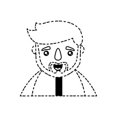 cartoon man face icon over white background vector illustration