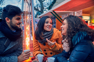 Friends On Christmas Market
