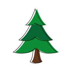 christmas tree icon over white background vector illustration