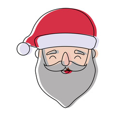 cartoon santa claus icon over white background vector illustration