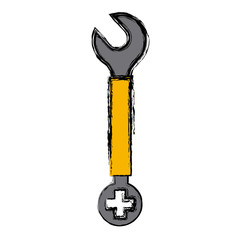 Wrench construction tool icon vector illustration graphic design