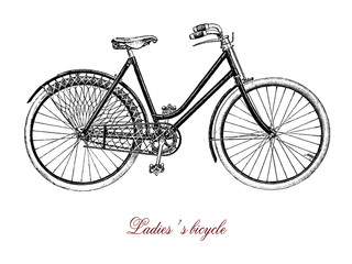 Ladie's bike, XIX century engraving