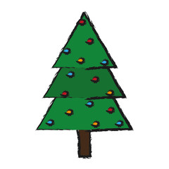 christmas tree icon over white background vector illustration