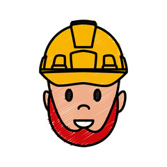 Construction worker cartoon icon vector illustration graphic design