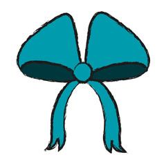 decorative bow icon over white background vector illustration