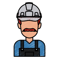 Construction worker cartoon icon vector illustration graphic design