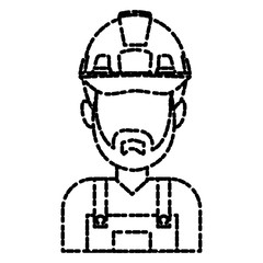 Construction worker cartoon icon vector illustration graphic design