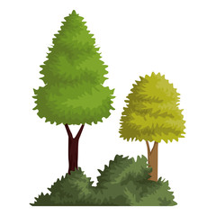 Trees and bushes icon vector illustration graphic design