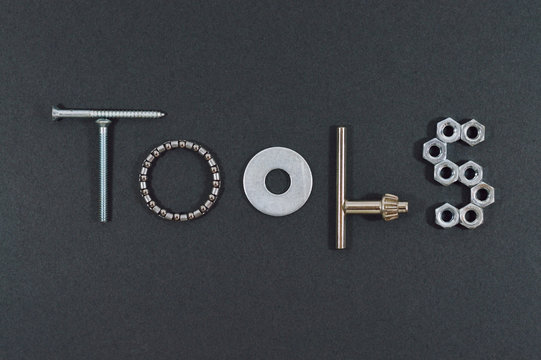 tools word formed with tools and accessories