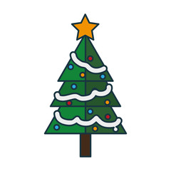 christmas tree icon over white background vector illustration