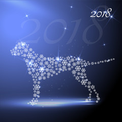 The star dog. Symbol of 2018 year.