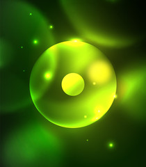 Blurred glowing circles, digital abstract background