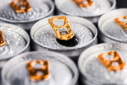 Portion Of Energy Drinks, Selective Focus