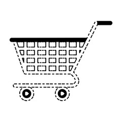 shopping cart icon over white background vector illustration