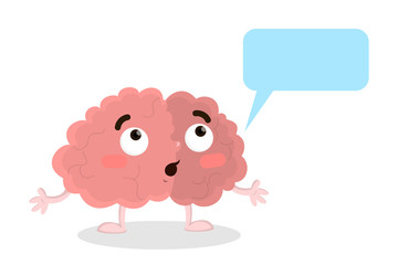 Brain with speech bubble.