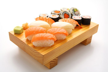 salmon sushi set. Japanese food
