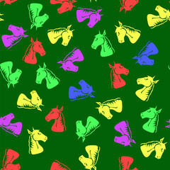Obraz premium Colored Horse Head Seamless Pattern