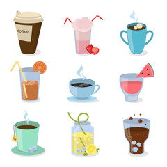 Drinks illustrations set.