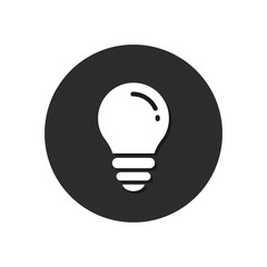 Light lamp sign icon. Idea symbol. Round button. Vector