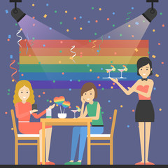 Obraz premium Gay party at bar.