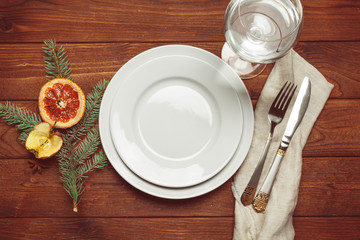 Christmas table place setting
