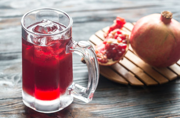 Glass of pomegranate juice