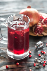 Glass of pomegranate juice