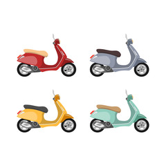 Colorful scooter set.