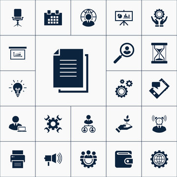 Business icon set simple vector sign