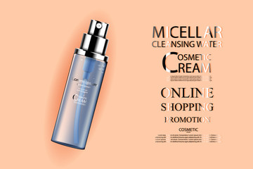 Luxury cosmetic Bottle package skin care cream, Beauty cosmetic product poster