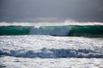 sea storm with large waves