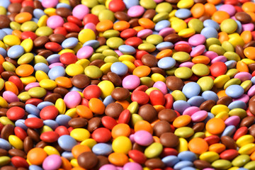 Candy on the table. Assortment of caramel. A sweet dish.